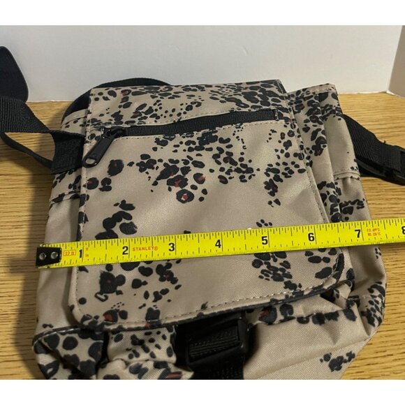 Champion Leopard Print Crossbody Bag With Adjustable Strap & Front Zipper Pocket - Picture 9 of 10